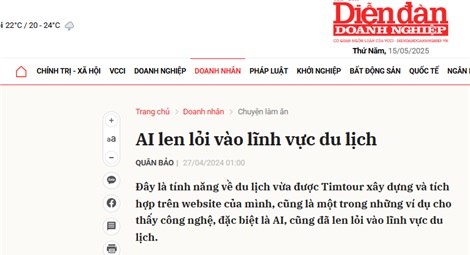 Công nghệ AI len lỏi vào lĩnh vực du lịch tại Việt Nam